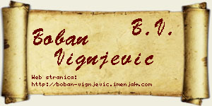 Boban Vignjević vizit kartica